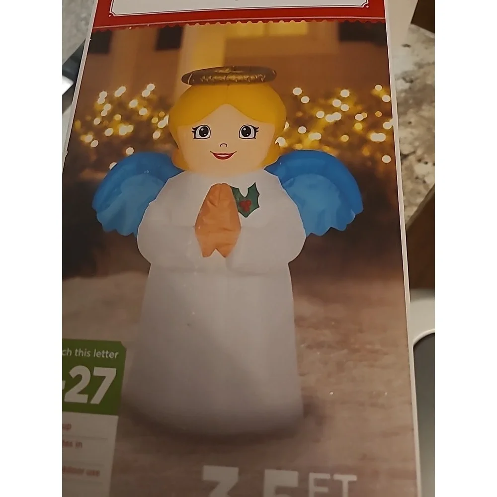 Holiday Time Airblown Inflatable Angel 3.5' Christmas Yard Decor Lights Up Super